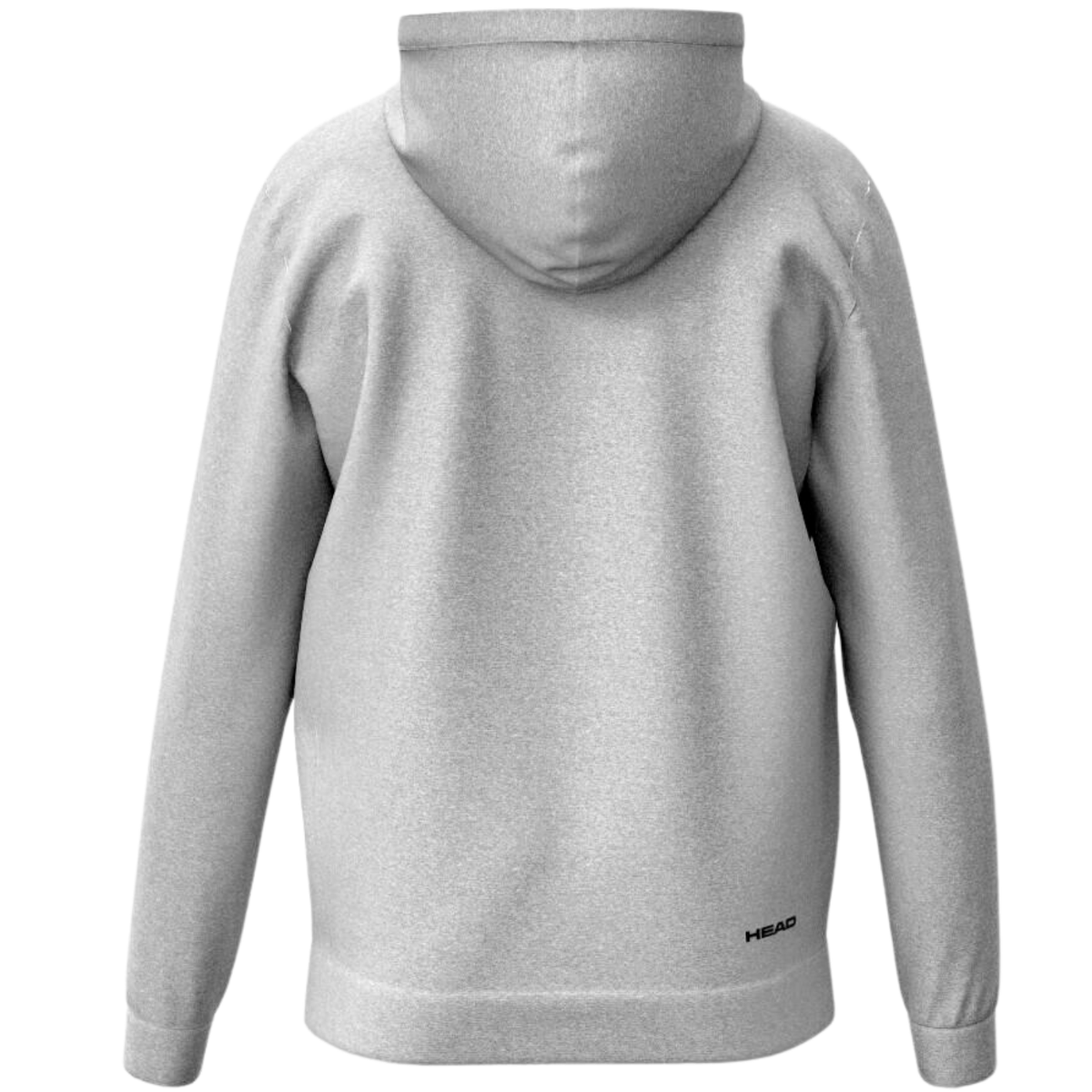 Achterzijde van de grijs gemeleerde Head Club Original Hoodie FZ met capuchon