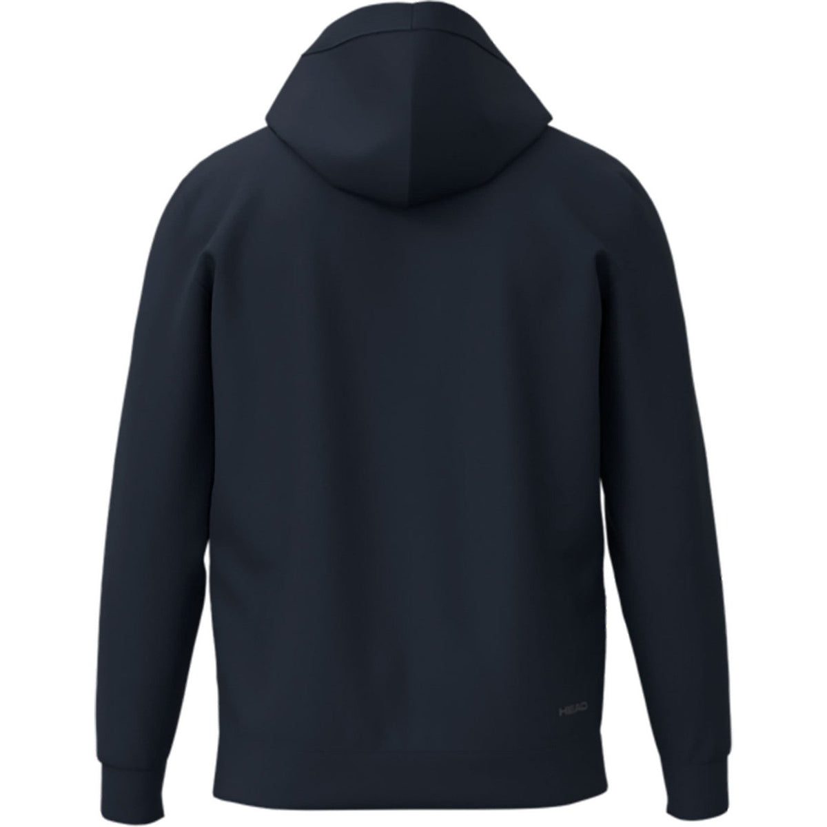 Achterzijde van de donkerblauwe Head Club Original Hoodie met capuchon en ribboord
