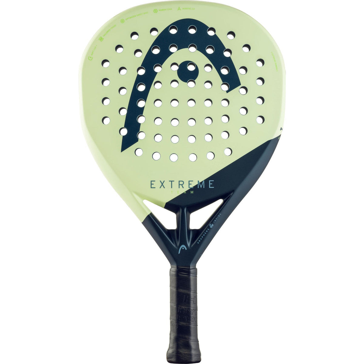 HEAD Extreme Team 2025 padelracket in mintgroen met donkerblauw Head-logo, vooraanzicht
