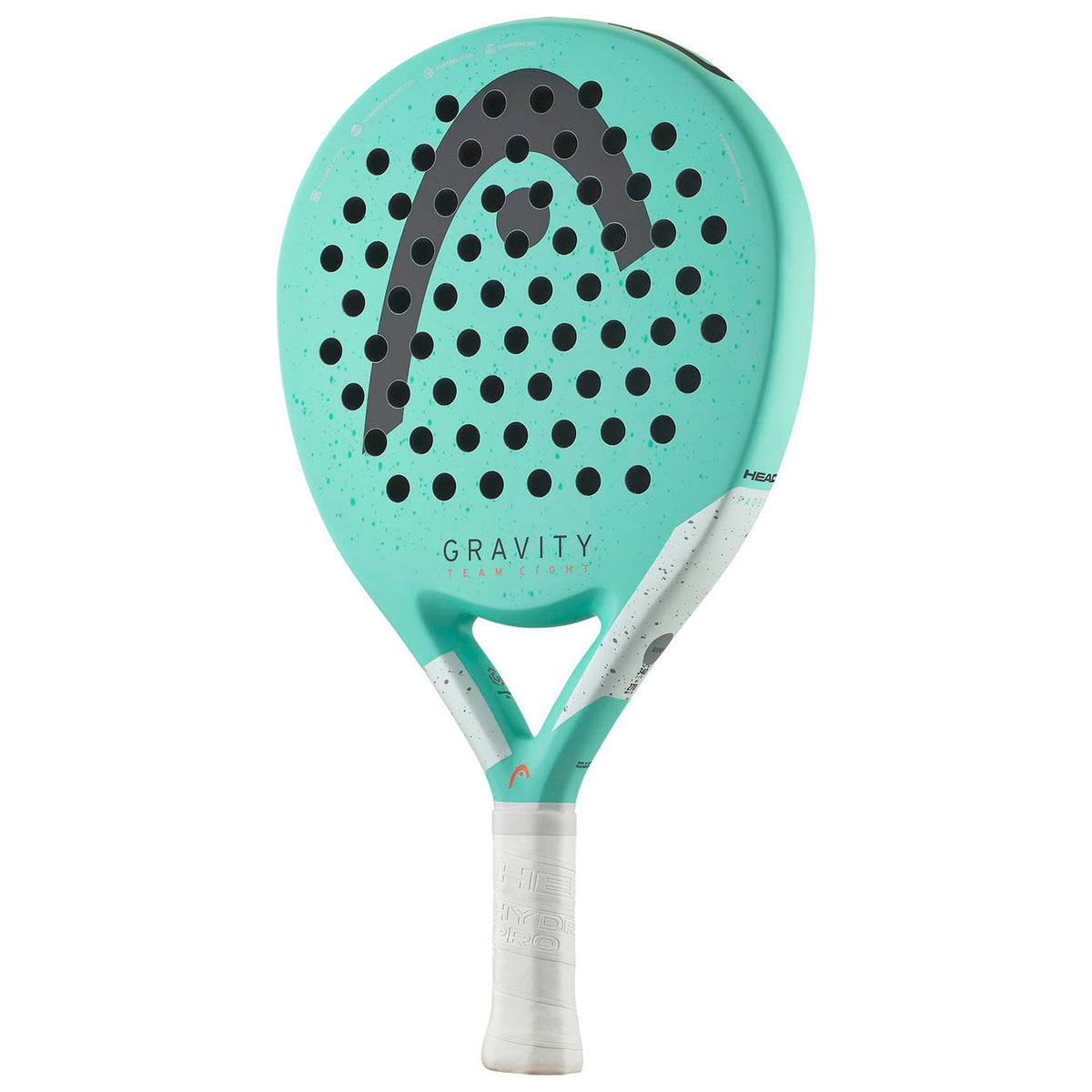 Head Gravity Team Light 2024 – oblique front view, round shape in mint green