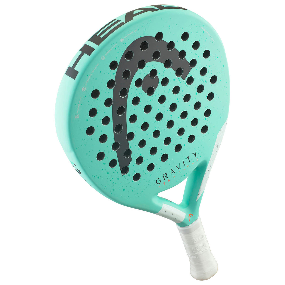 Head Gravity Team Light 2024 padelracket schuin liggend met witte grip