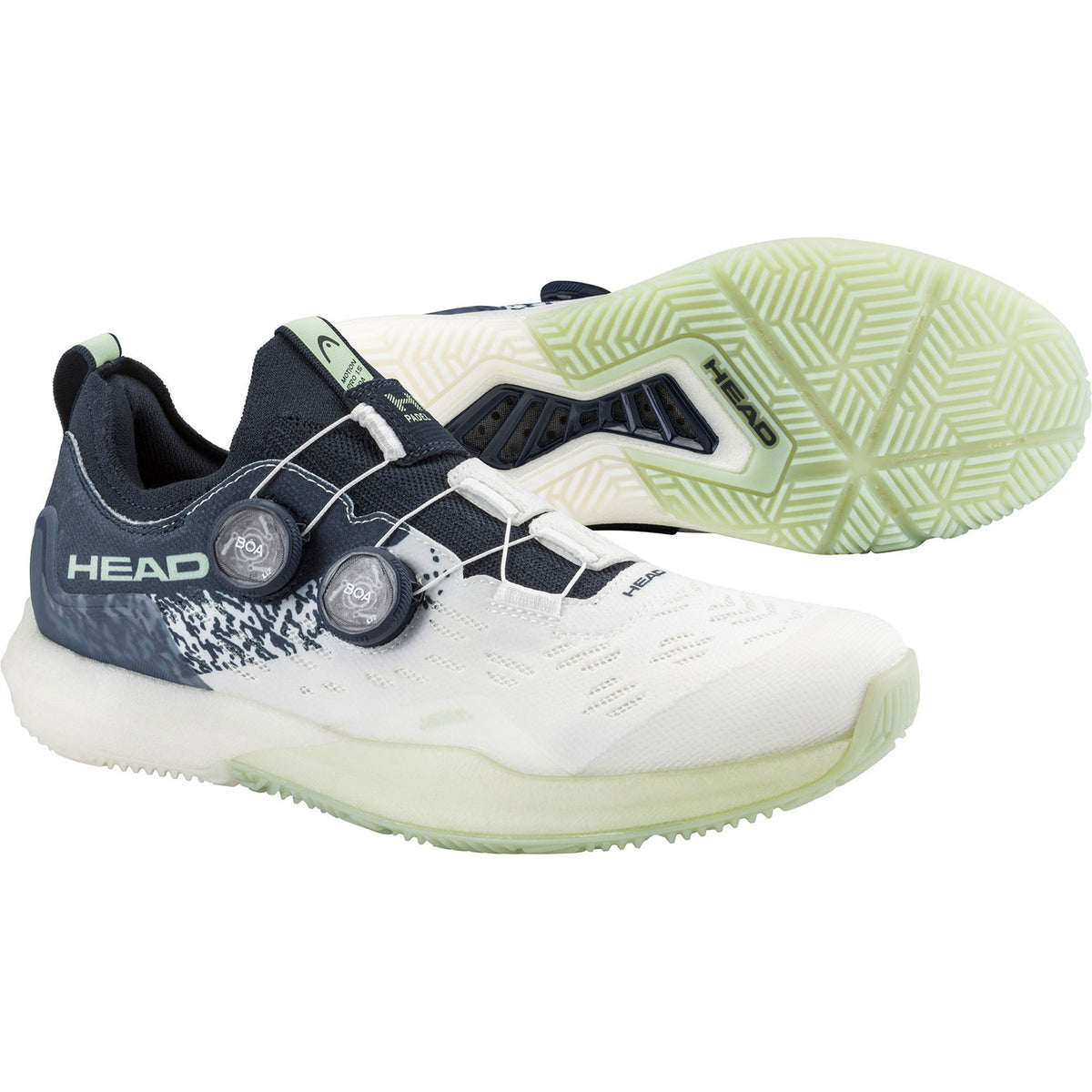 Witte Head Motion Pro 1.5 Boa met Boa-sluiting en zicht op de groene zool