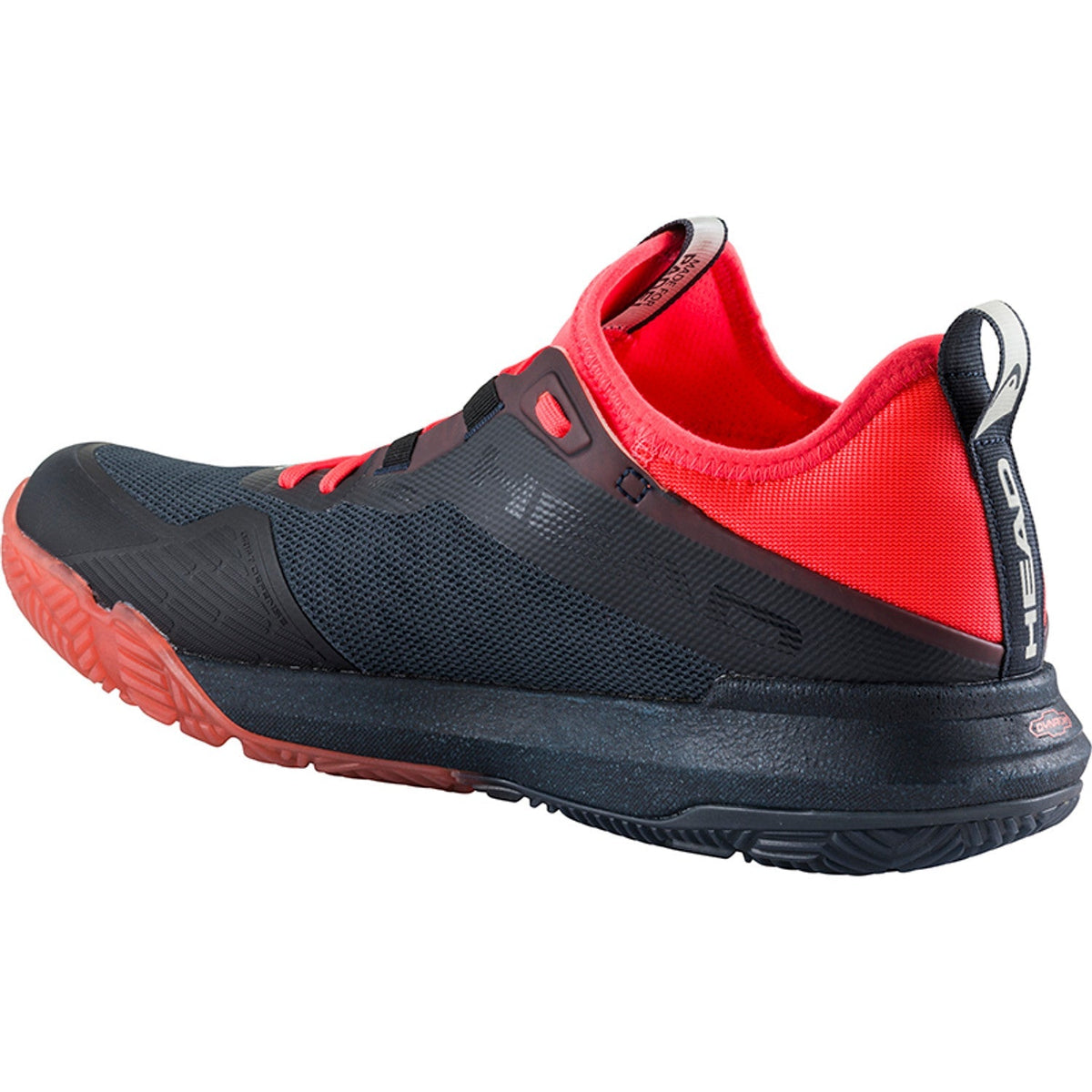 Head Motion Pro Padel Black/Red padelschoen heren - binnenzijde met rode hielpartij