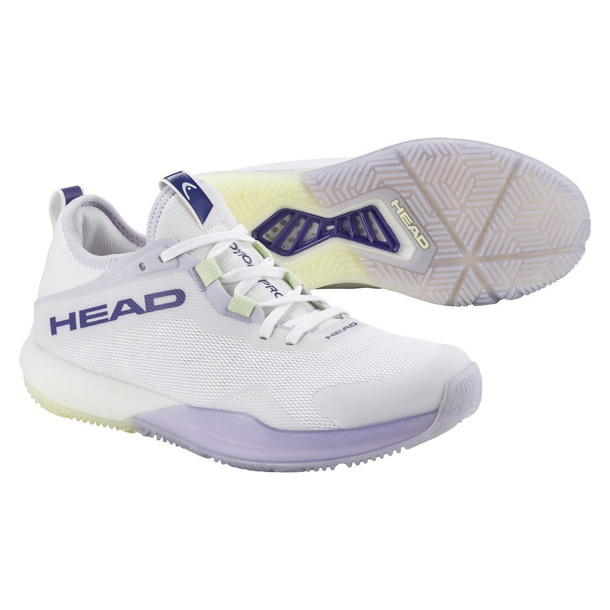 Zapatillas de pádel Head Motion Pro Padel Woman White/Lavender para mujer: vista lateral con entresuela en color lavanda