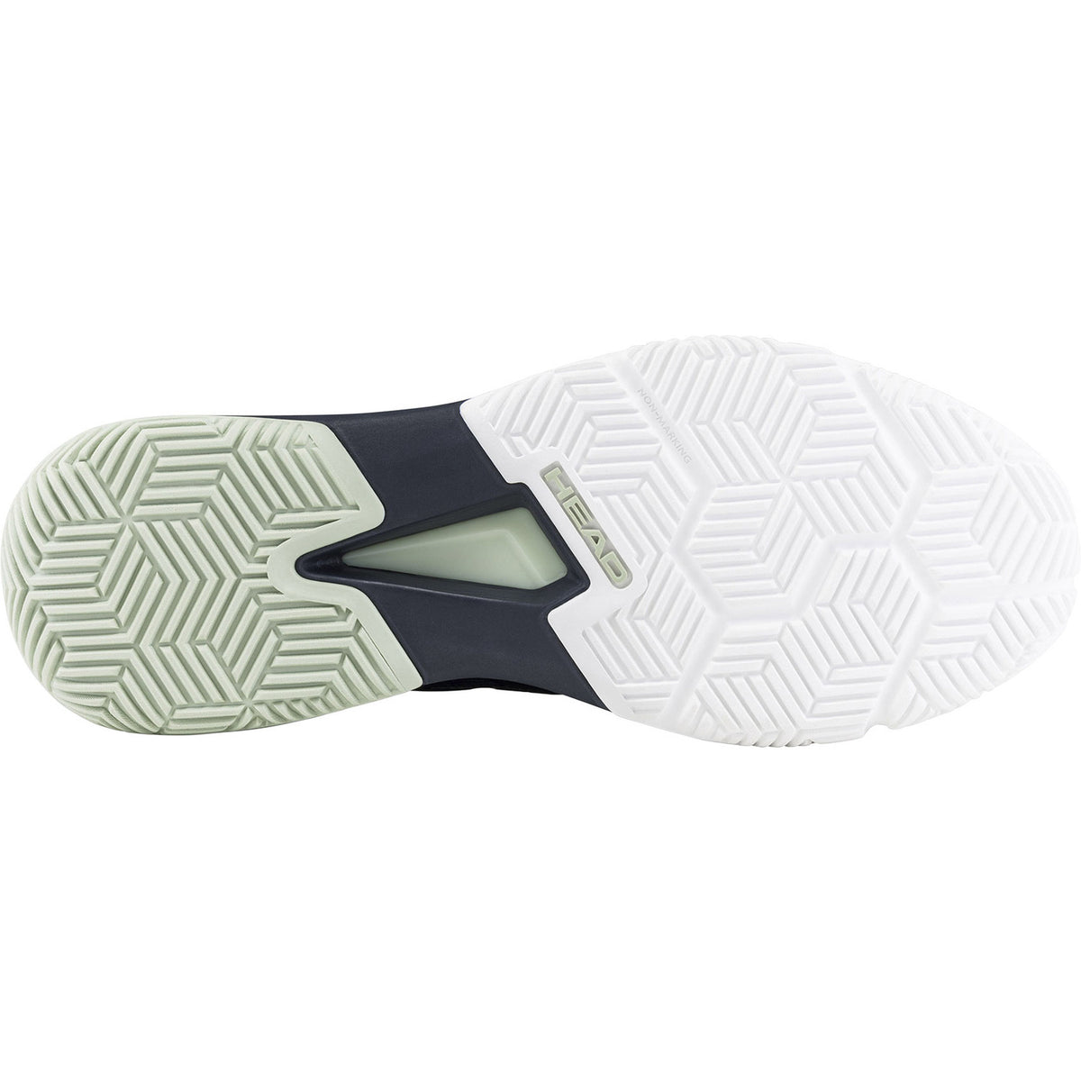 Witte zool van de Head Motion Team 1.5 met lichtgroen voorvoetdeel