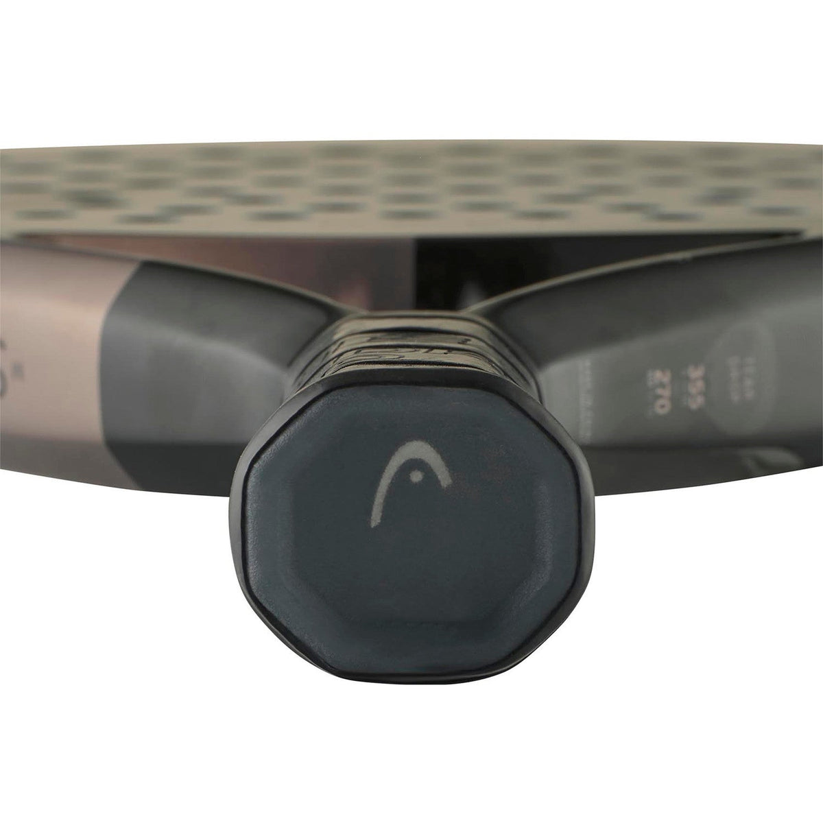 Gros plan sur la partie inférieure du grip de la Head Speed Motion 2025 avec embout Head