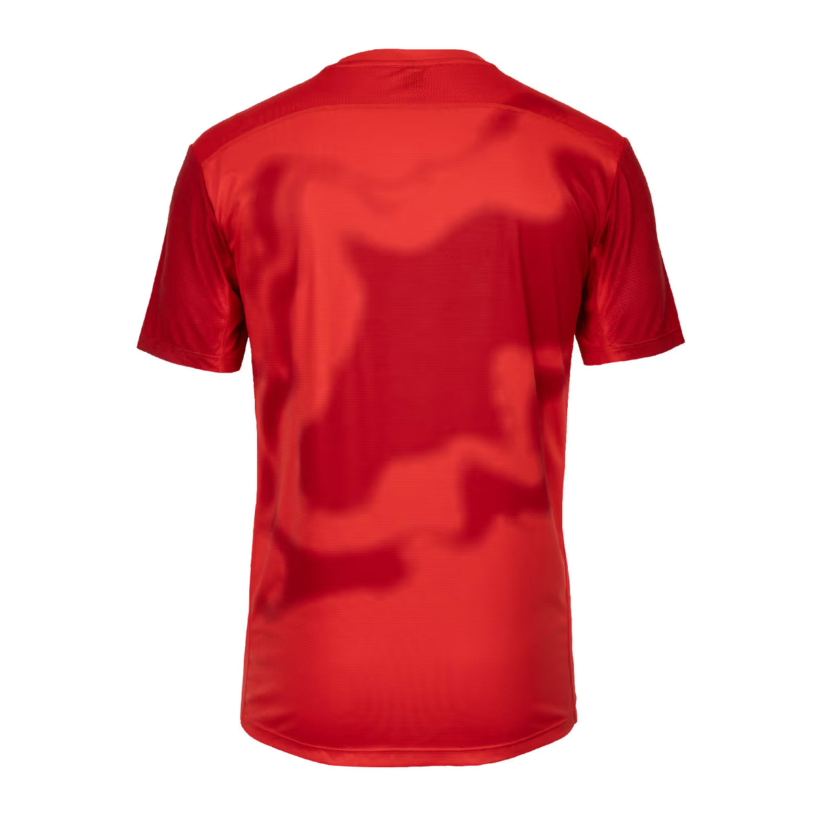 Rückseite des roten Agility Blizzard Shirts mit Camouflage-Print