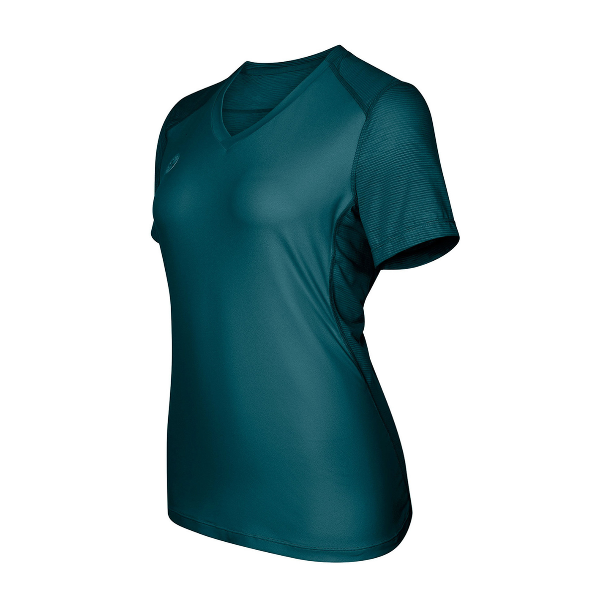 Zijaanzicht van het petrolblauwe Indian Maharadja Dry Touch T-shirt