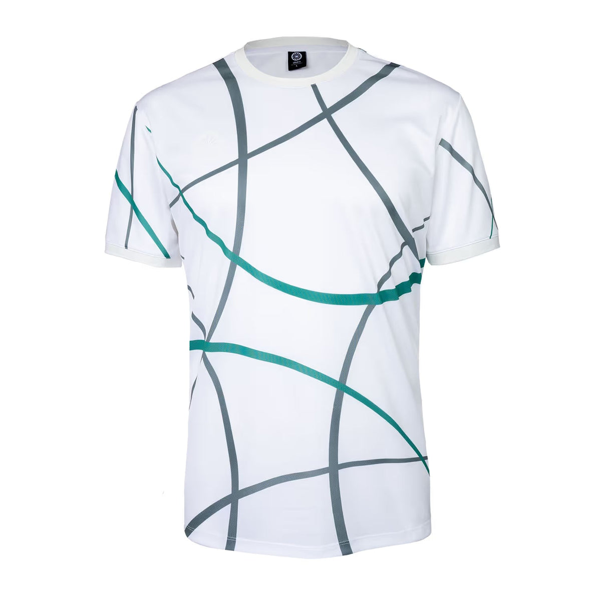 Maglietta Indian Maharadja Pique Smash con stampa Lush Green, vista frontale con stampa a linee verdi