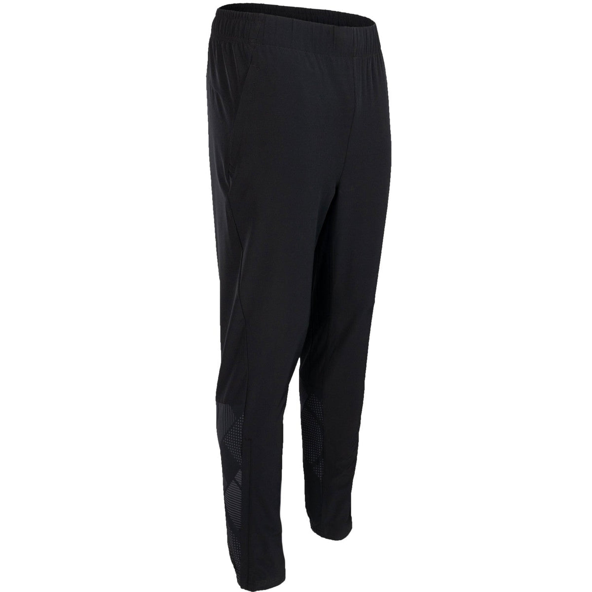 Zijaanzicht van de zwarte JDH Carbon Pro Light broek met taps toelopende pijp