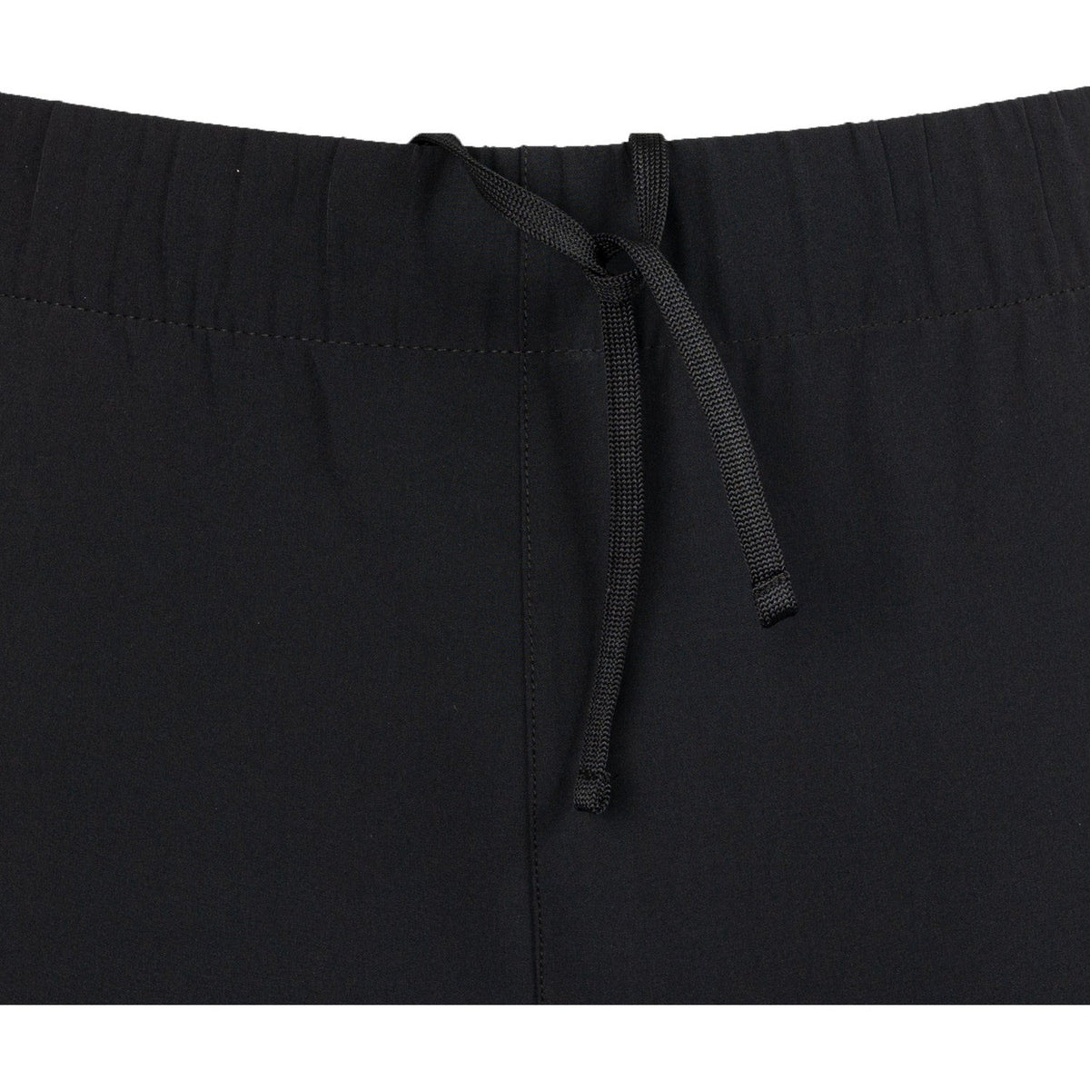 Detail van de zwarte tailleband met trekkoord van de Carbon Pro Light broek