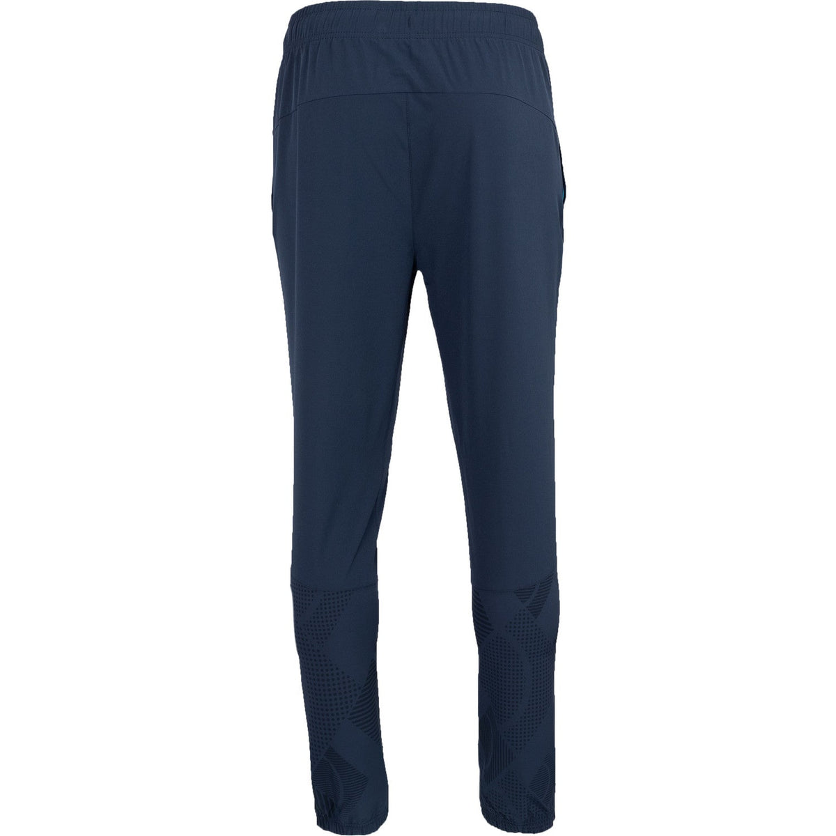 Achteraanzicht van de donkerblauwe Carbon Pro Light broek met elastische taille
