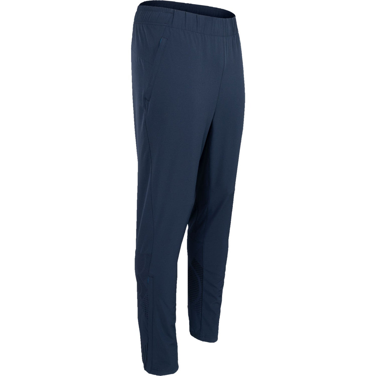 Zijaanzicht van de donkerblauwe JDH Carbon Pro Light broek met smalle pijpen