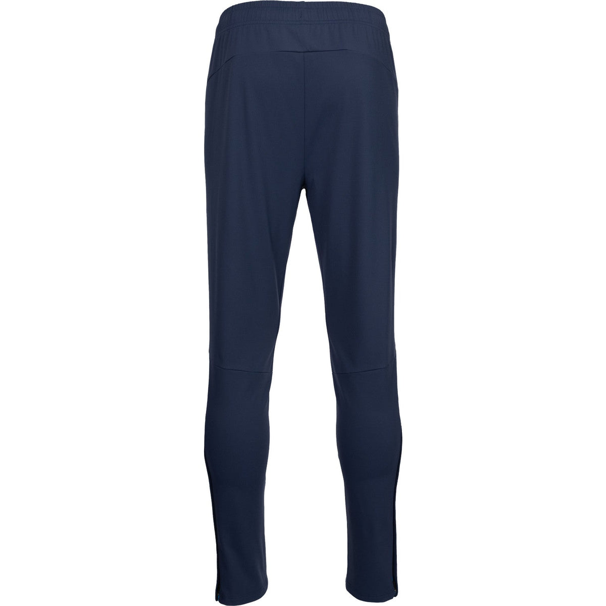 Achteraanzicht van de donkerblauwe Carbon Pro broek met elastische tailleband