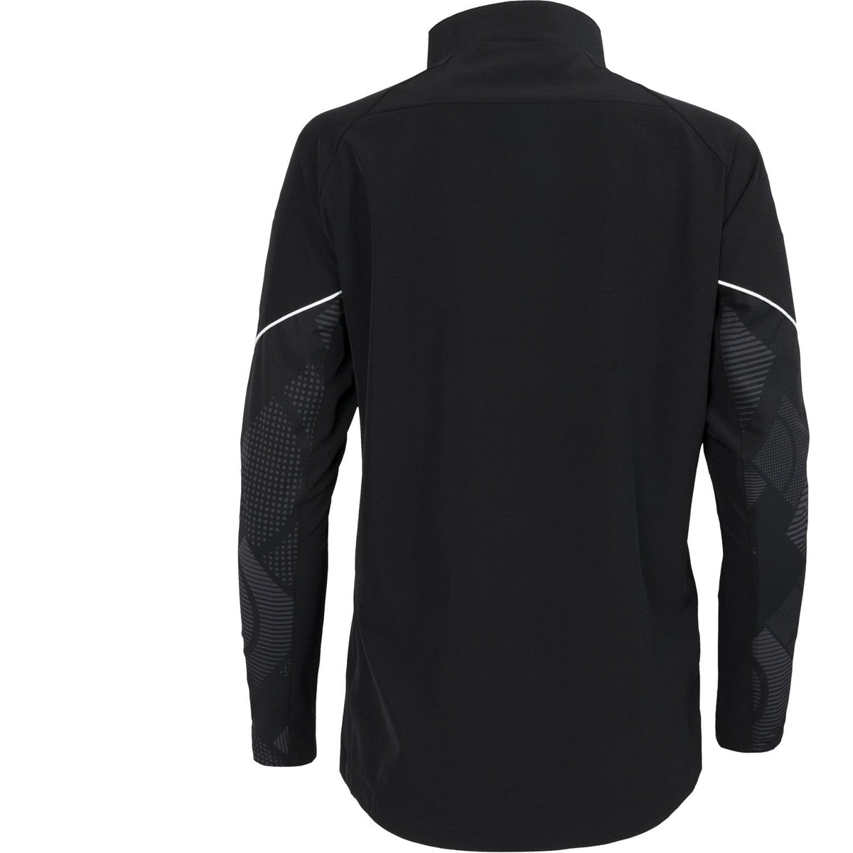 Achteraanzicht van het zwarte Carbon Pro Light damesjack met gestructureerde mouwen