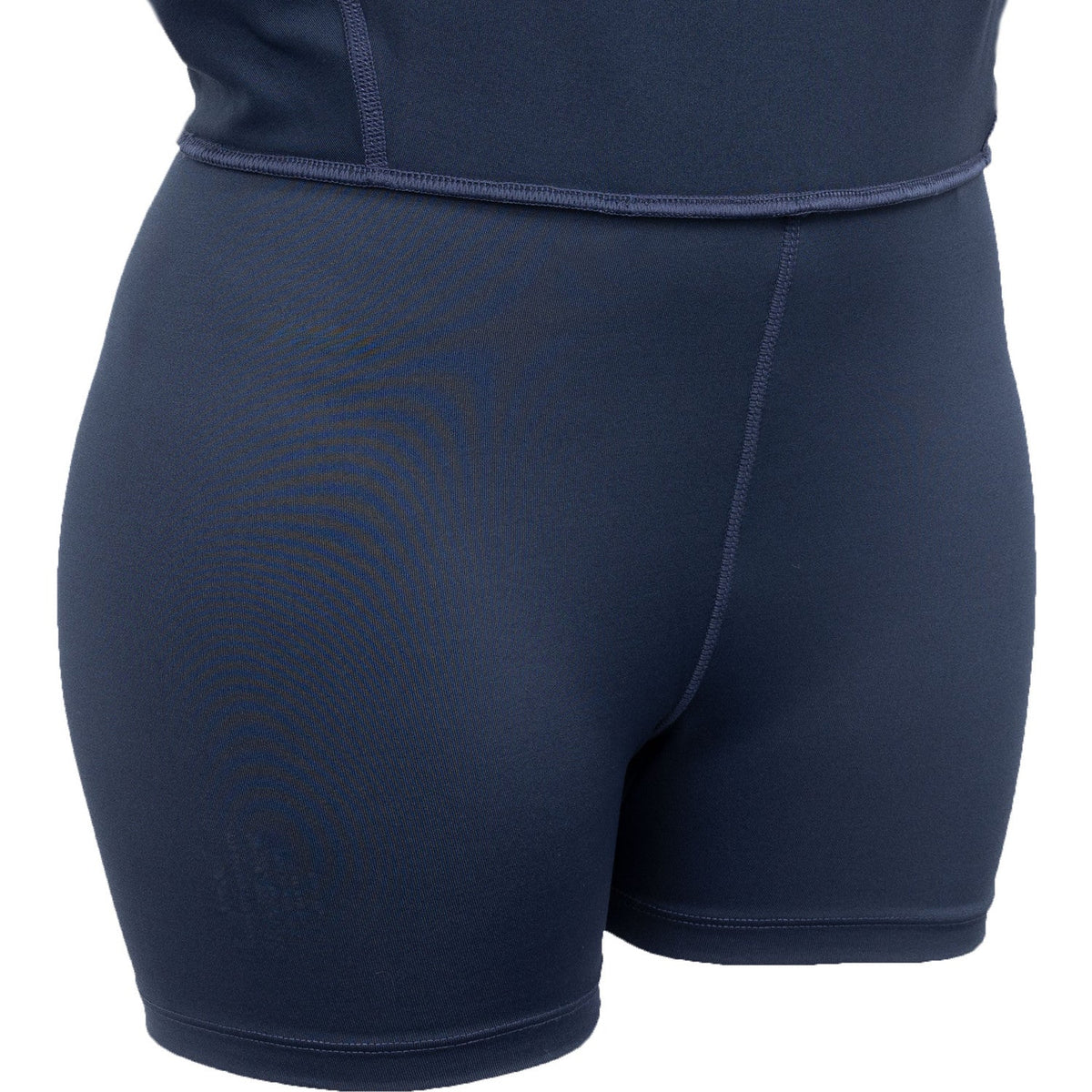 Detail van de donkerblauwe binnenshort onder de JDH Carbon Pro damesrok