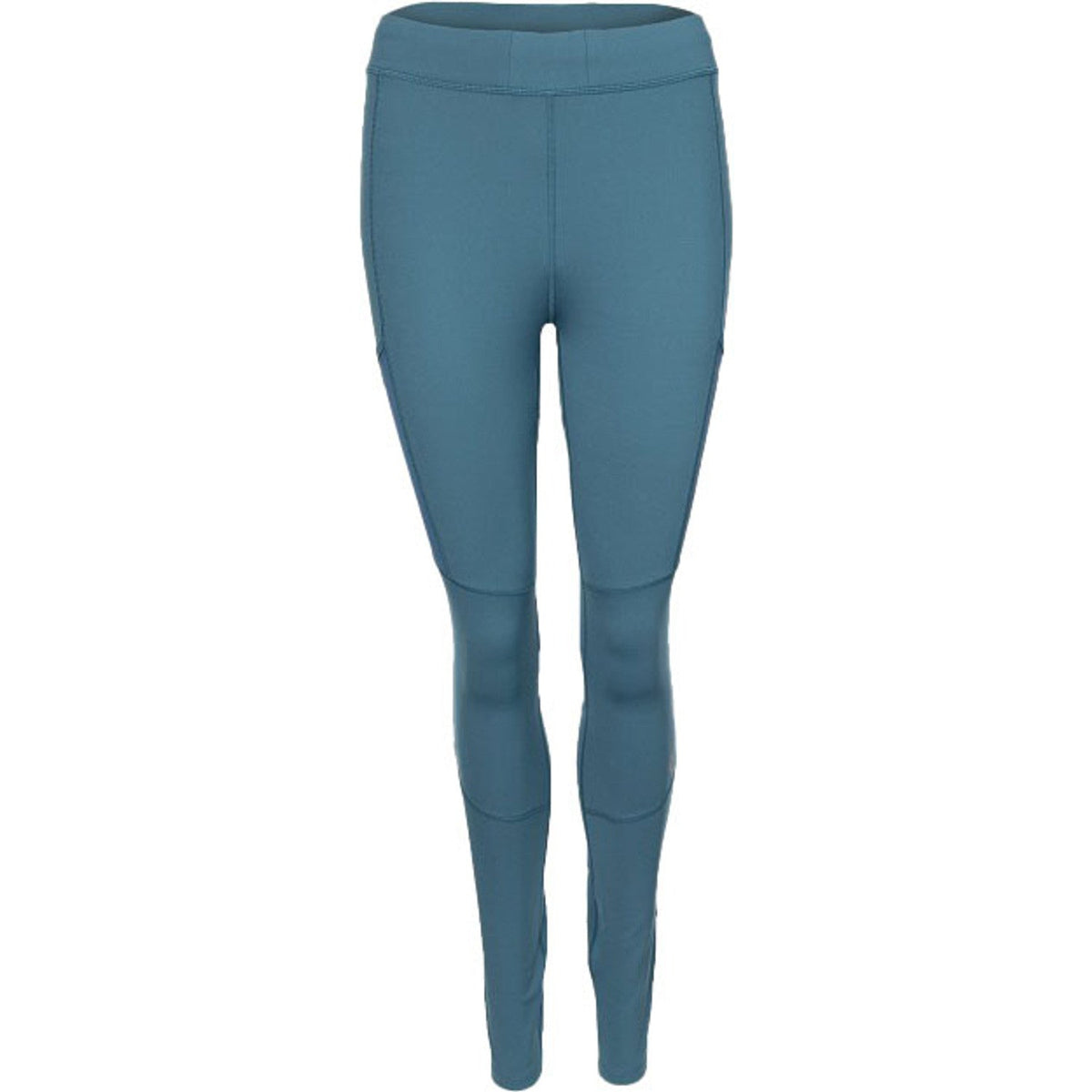 Vooraanzicht van de blauwgroene JDH Carbon Pro damestight met hoge tailleband