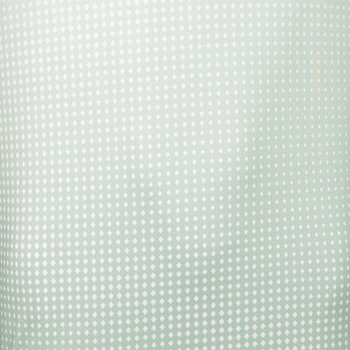 Close-up van de mintgroene stof met witte stippenprint van het JDH Graphic T-shirt