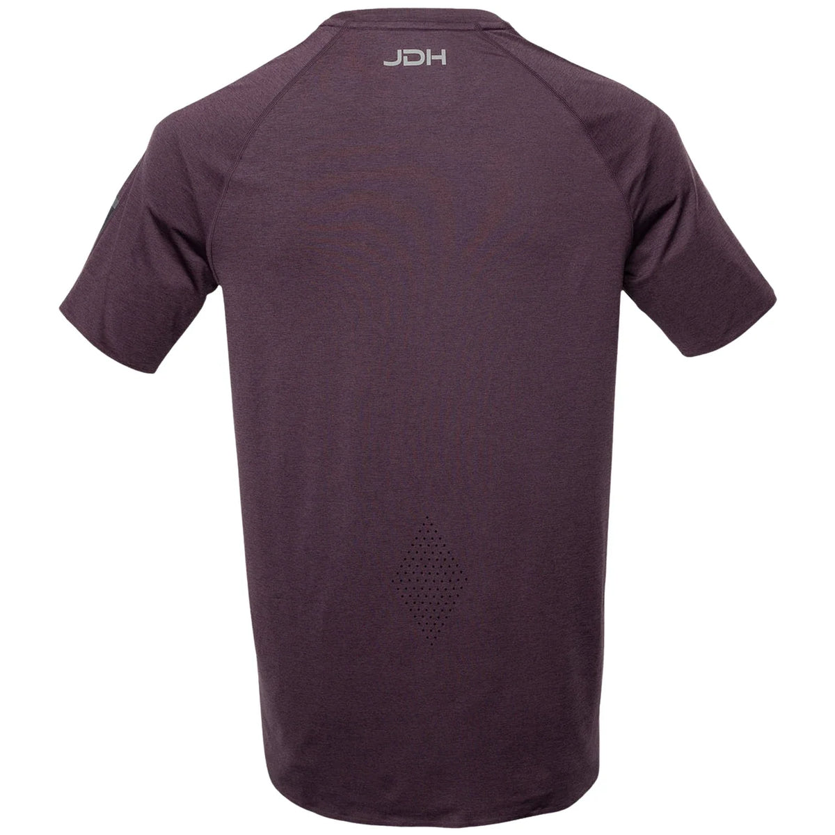 JDH Performance T-Shirt Plum, achteraanzicht met logo hoog op het rugpand
