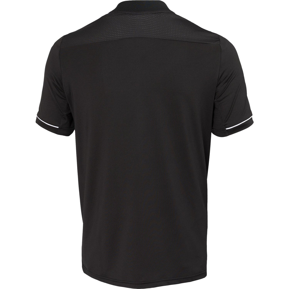Achterkant van het zwarte JDH T-Shirt Carbon Pro met egale schouders en ronde hals