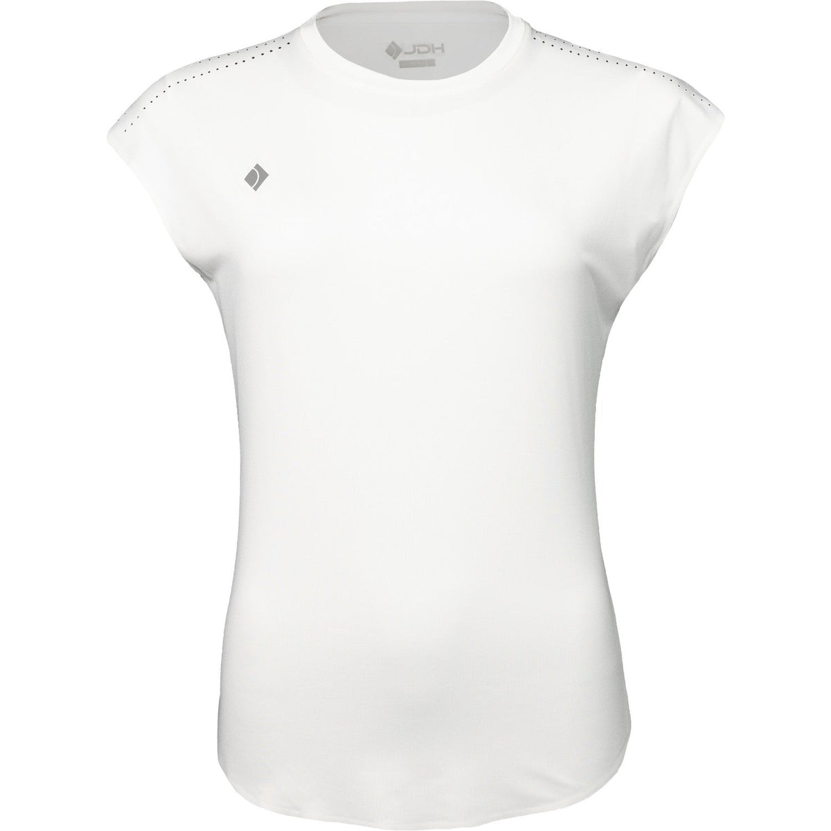 Vooraanzicht van het witte JDH W Performance T-Shirt voor dames met kapmouwtjes