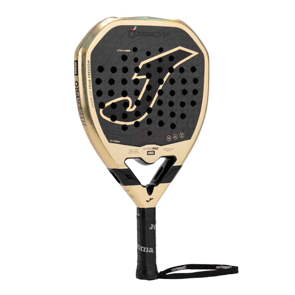 Joma Hyper Pro Hrd 2026 padelracket schuin vooraanzicht, diamantvorm in goud