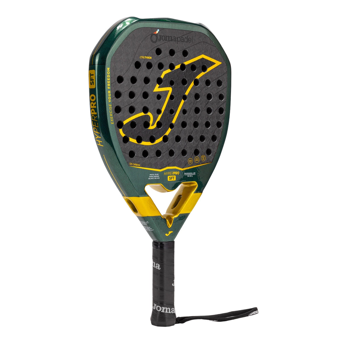 Joma Hyper Pro Sft 2026 padelracket, schuin vooraanzicht