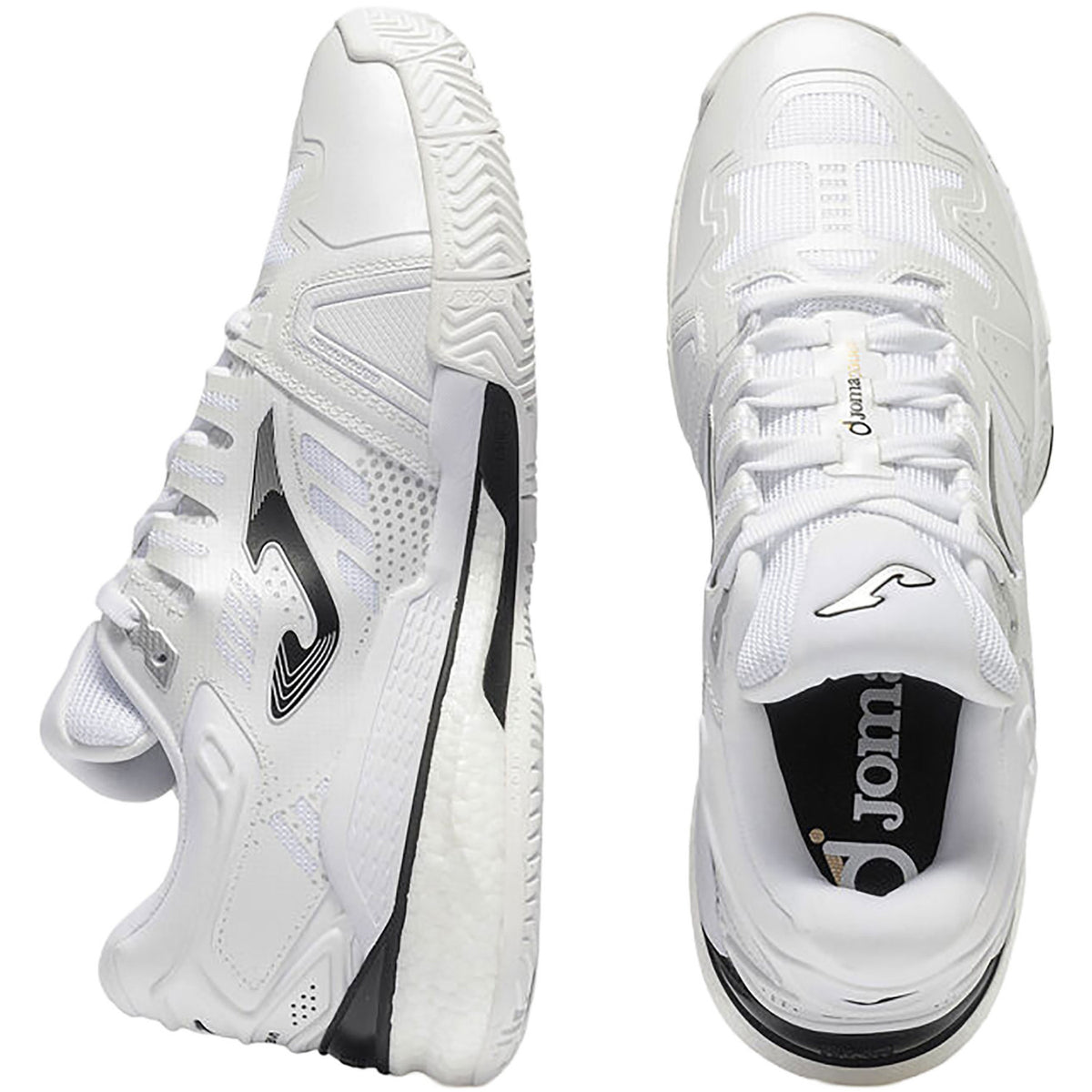 Zij- en bovenaanzicht van de witte Joma Slam Classic met witte veters