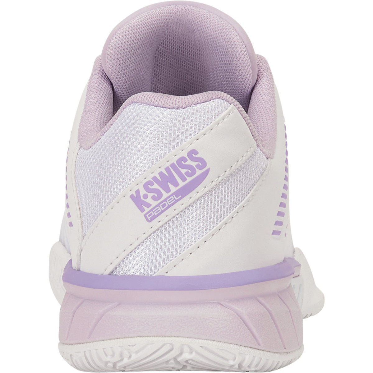 Achteraanzicht van de K-Swiss Express Light 3 W met K-Swiss-logo op de hiel