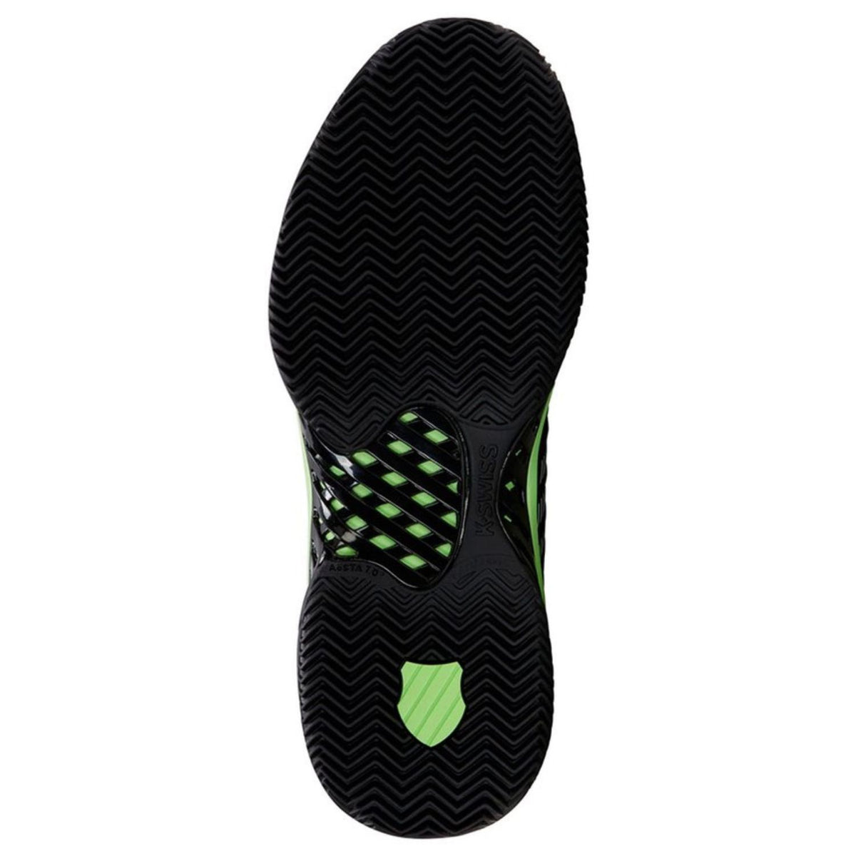 Zwarte zool van de K-Swiss Express Light 3 met limegroen middenstuk