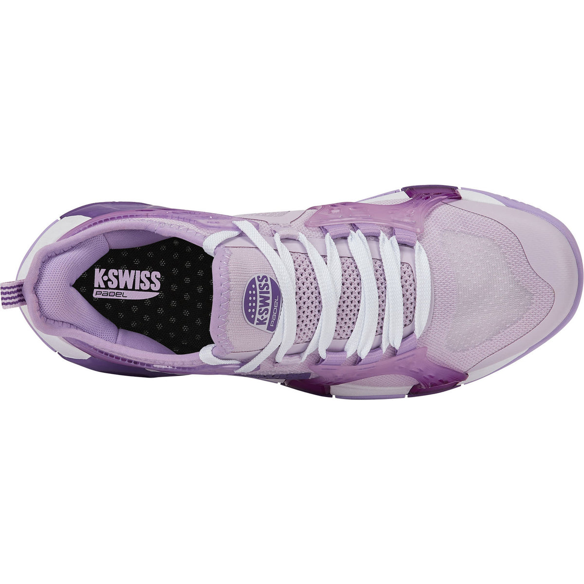 Bovenaanzicht van de lila K-Swiss K-Frame W met witte veters