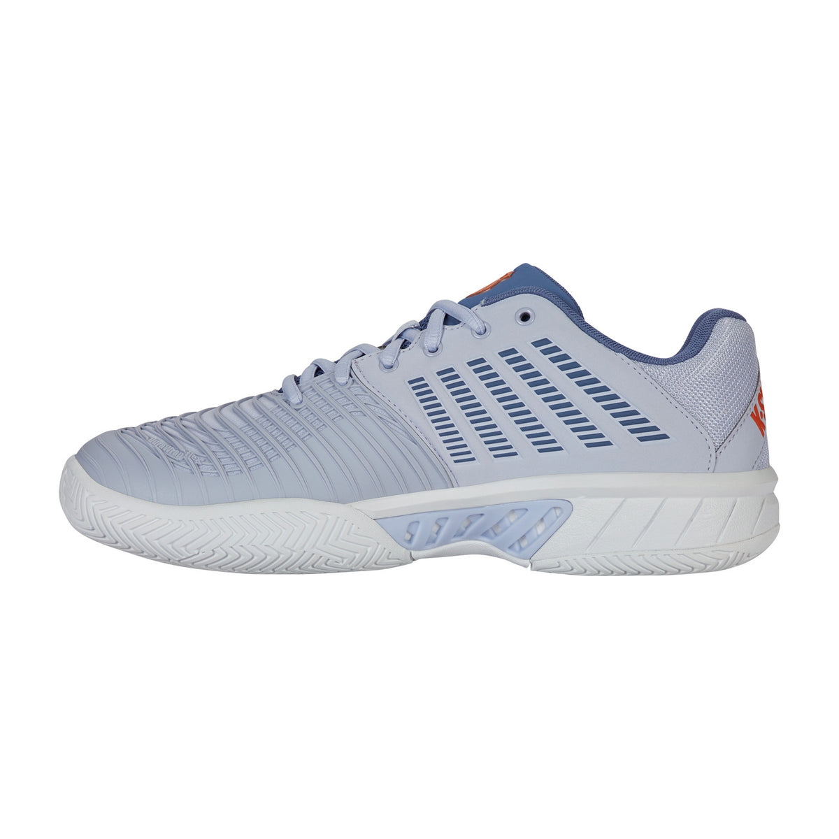 Binnenzijde van de K-Swiss Express Light 3 Clay Arctic/Infinity/Scarlet met oranje accent