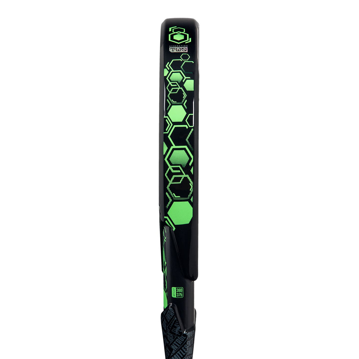 Zijaanzicht van het Lok Carbon Flow 2 met groene honingraatopdruk op het frame