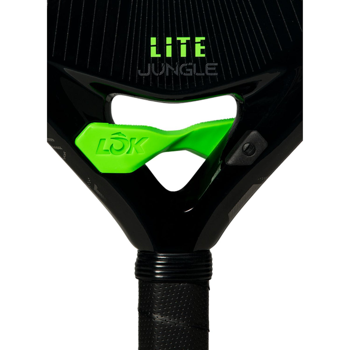 Detail van het hart van het Lok Jungle Lite met groene brug en LITE JUNGLE-opdruk