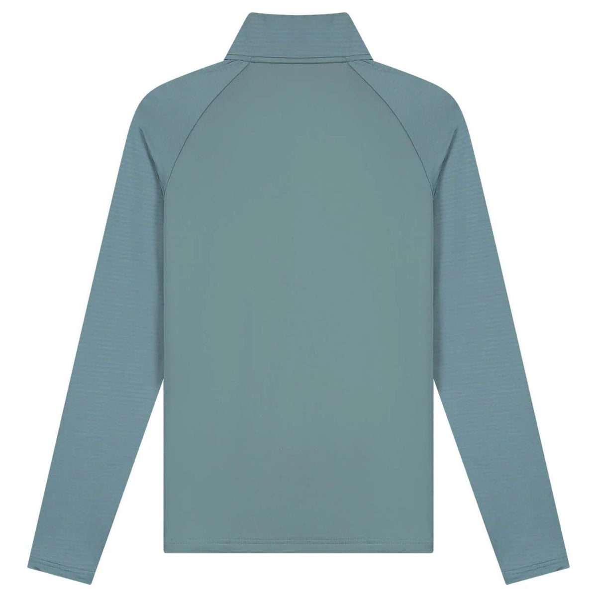 Achterzijde van de blauwgroene Malelions Sport Ace Quarter Zip met raglanmouwen