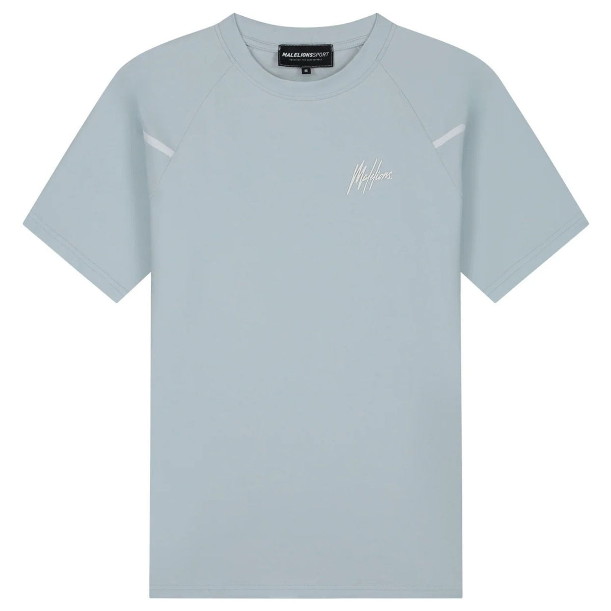 Malelions Sport Counter T-shirt in lichtblauwgrijs met logo op de borst