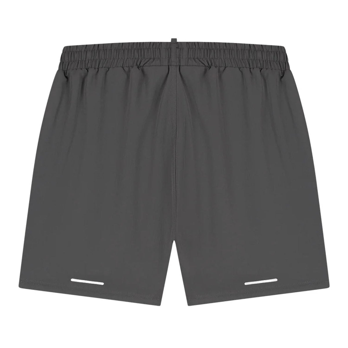 Achterkant van de donkergrijze Malelions Sport Pique Shorts met elastische tailleband