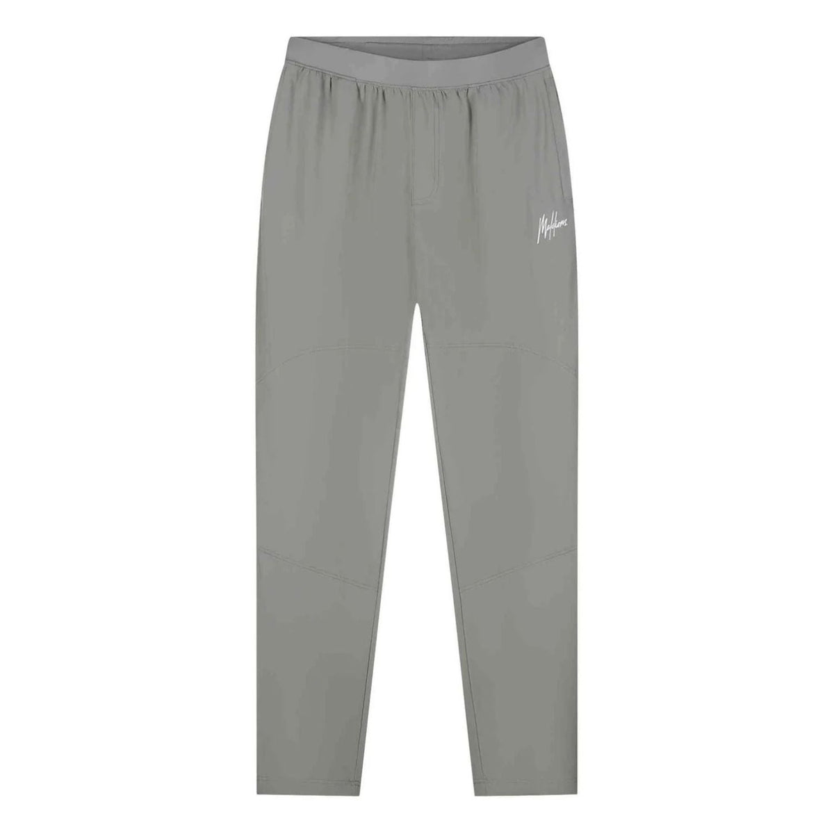 Malelions Sport running trackpants voor heren in grijs, vooraanzicht met logo