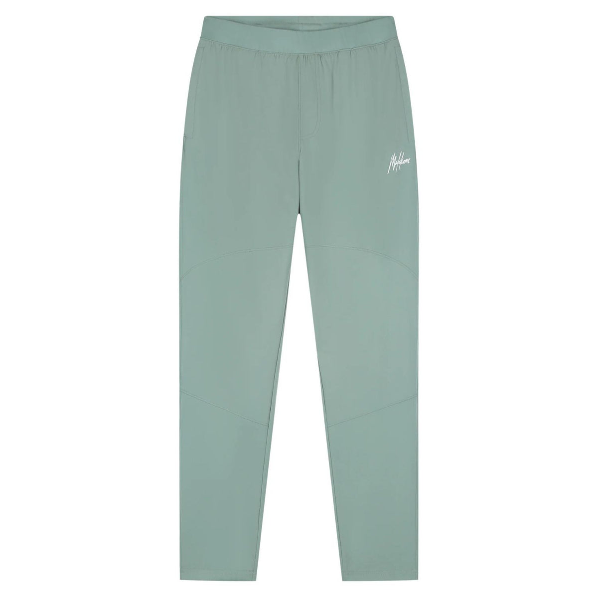 Malelions Sport running trackpants voor heren in mintgroen, vooraanzicht met logo