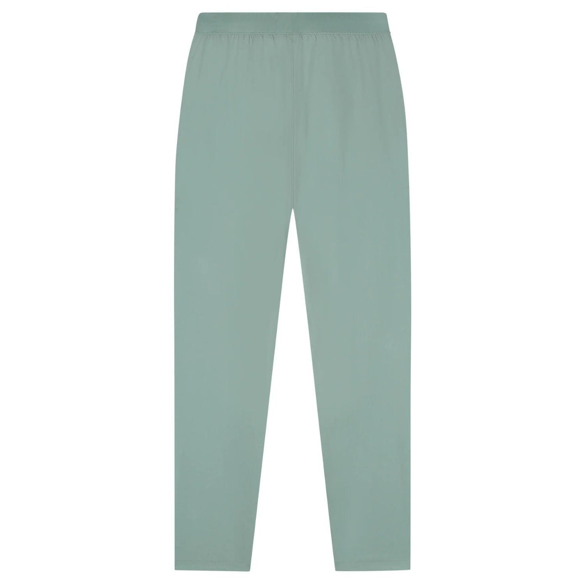Achterzijde van de saliegroene Malelions Sport Running Trackpants met elastische taille