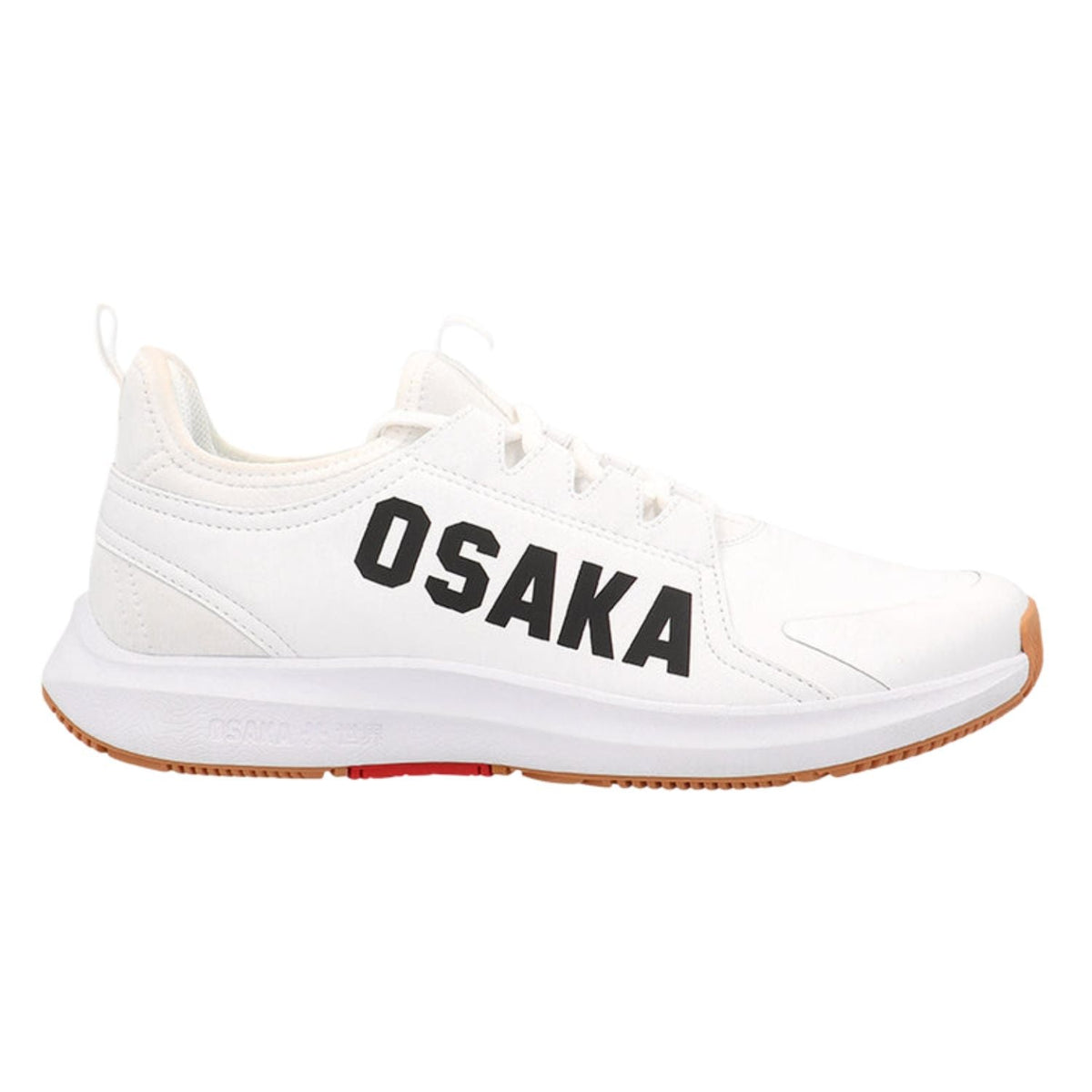 Padelové boty Osaka Furo Court White, boční pohled, zcela bílé s gumovou podrážkou