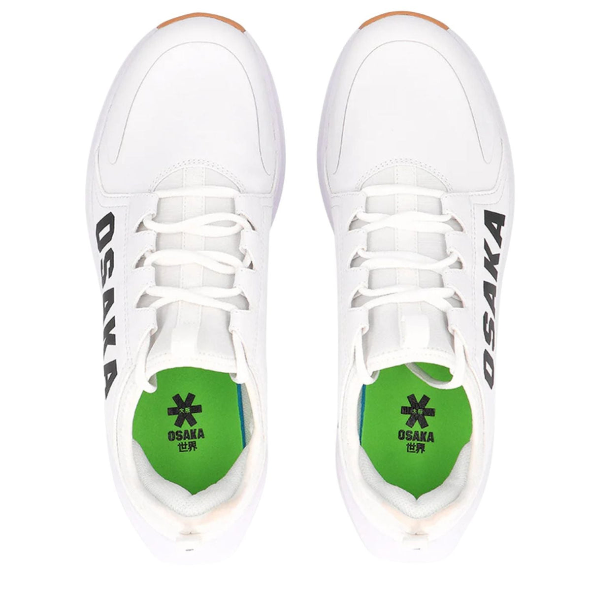 Osaka Furo Court White – top view showing a white bootie and green insole