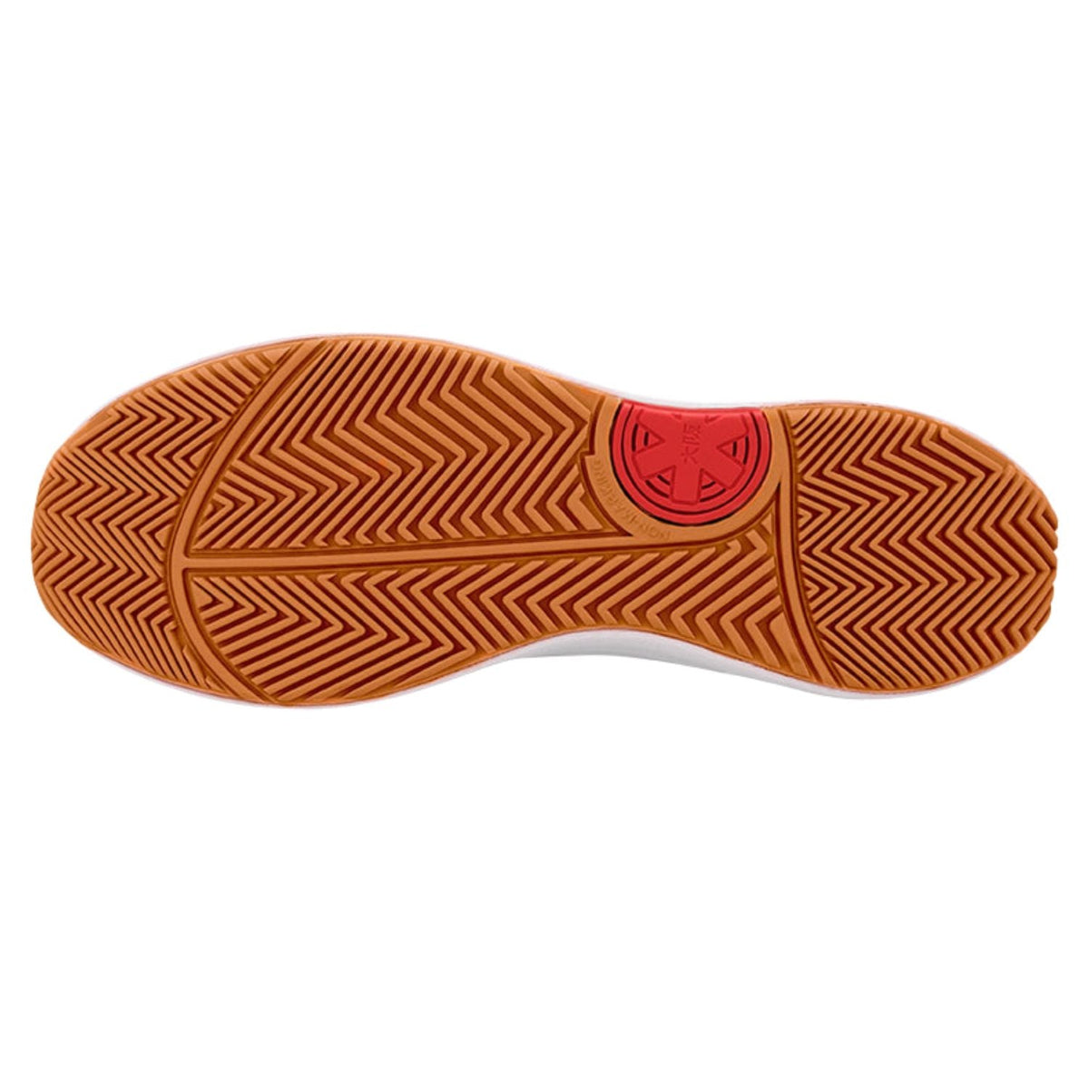 Osaka Furo Court White gum herringbone outsole with red Osaka logo
