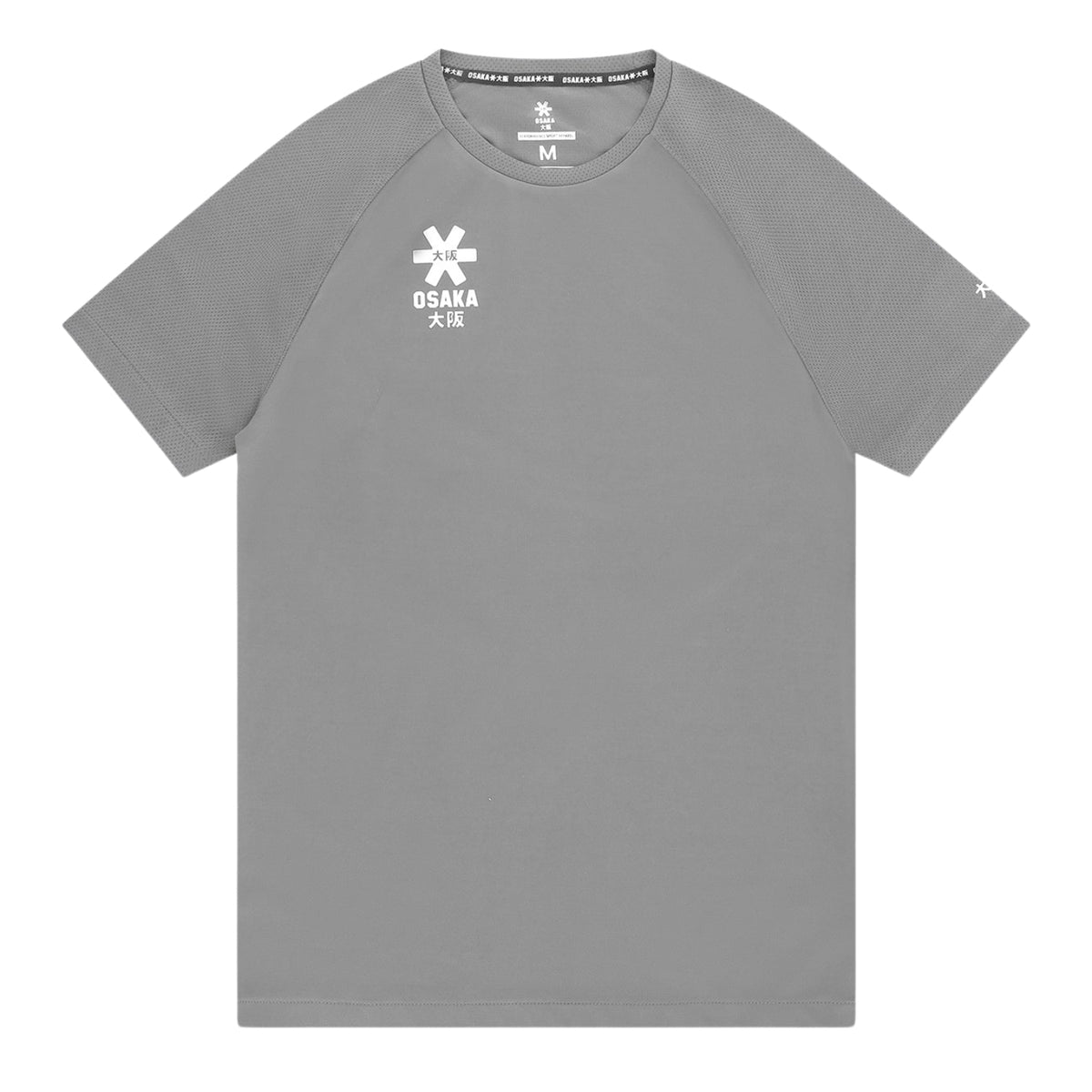 Osaka Training T-shirt voor heren in grijs, plat vooraanzicht met logo