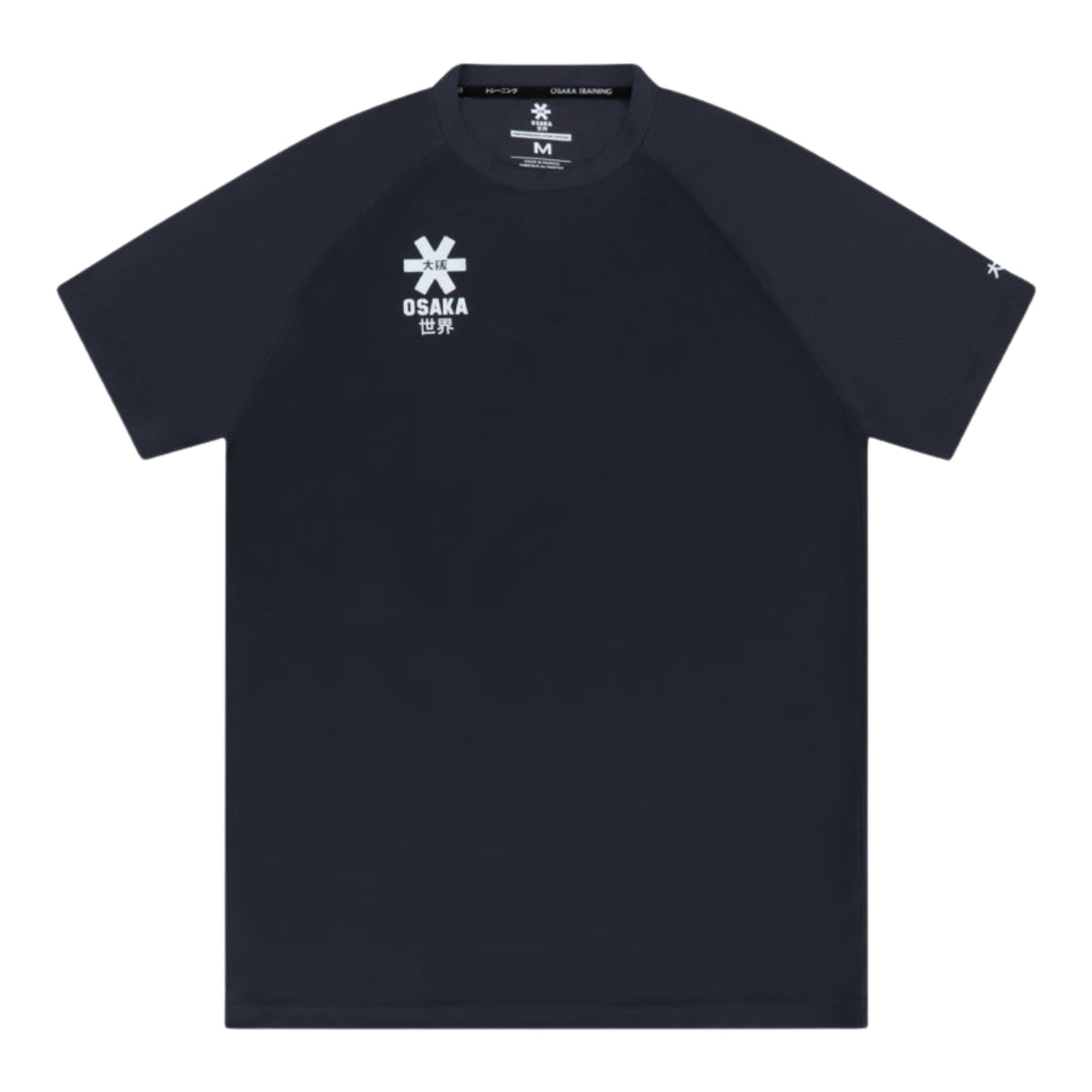 Osaka Training T-shirt voor heren in zwart, plat vooraanzicht met logo
