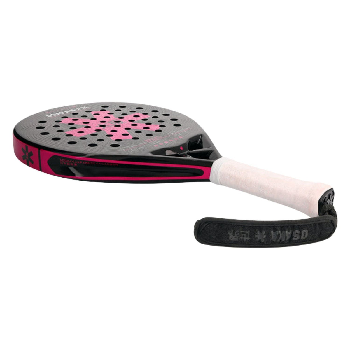 Osaka Pro Tour LTD Control Pompeian Red liggend met witte grip en zwarte polsband