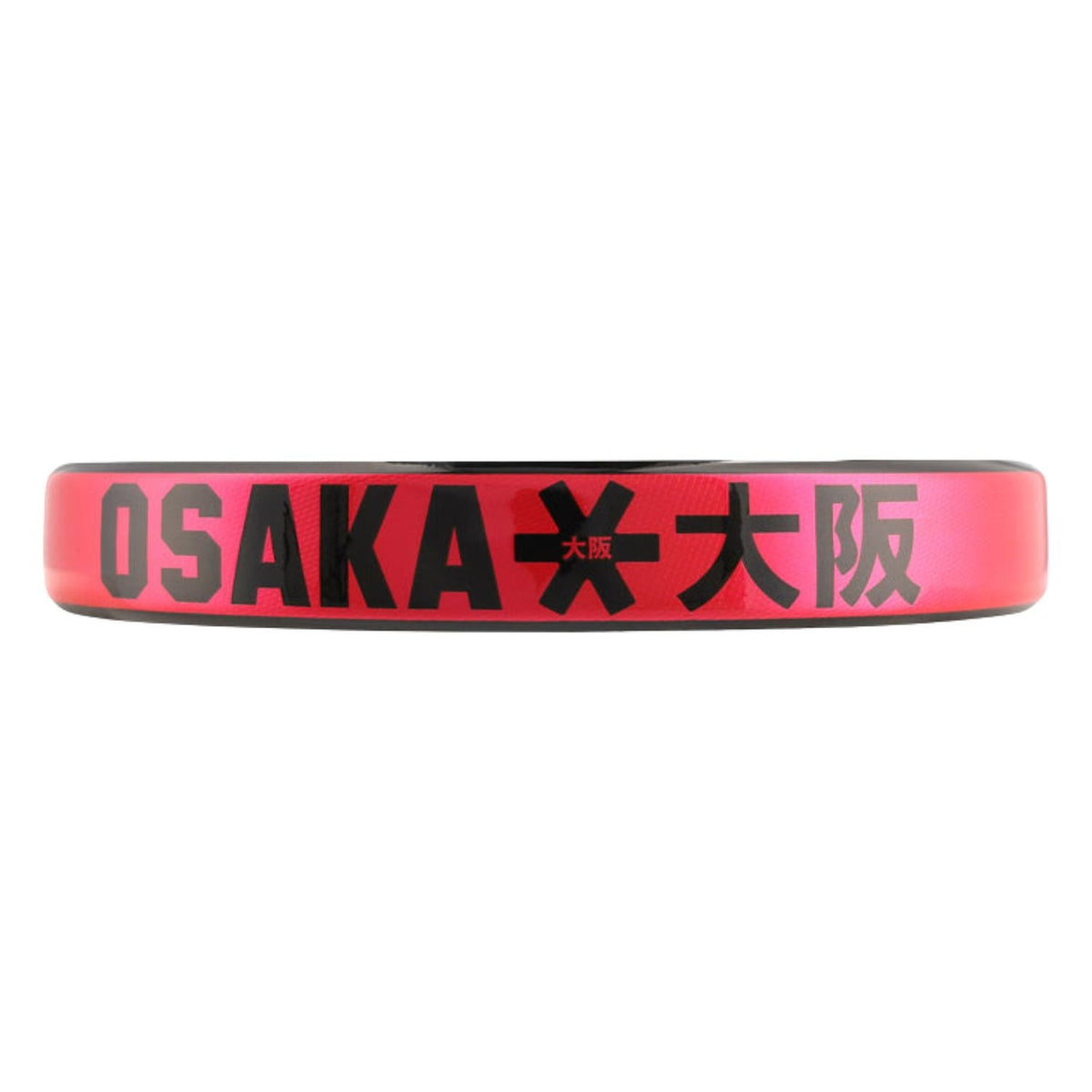 Close-up van de rode framerand van de Osaka Pro Tour LTD Control met OSAKA-logo