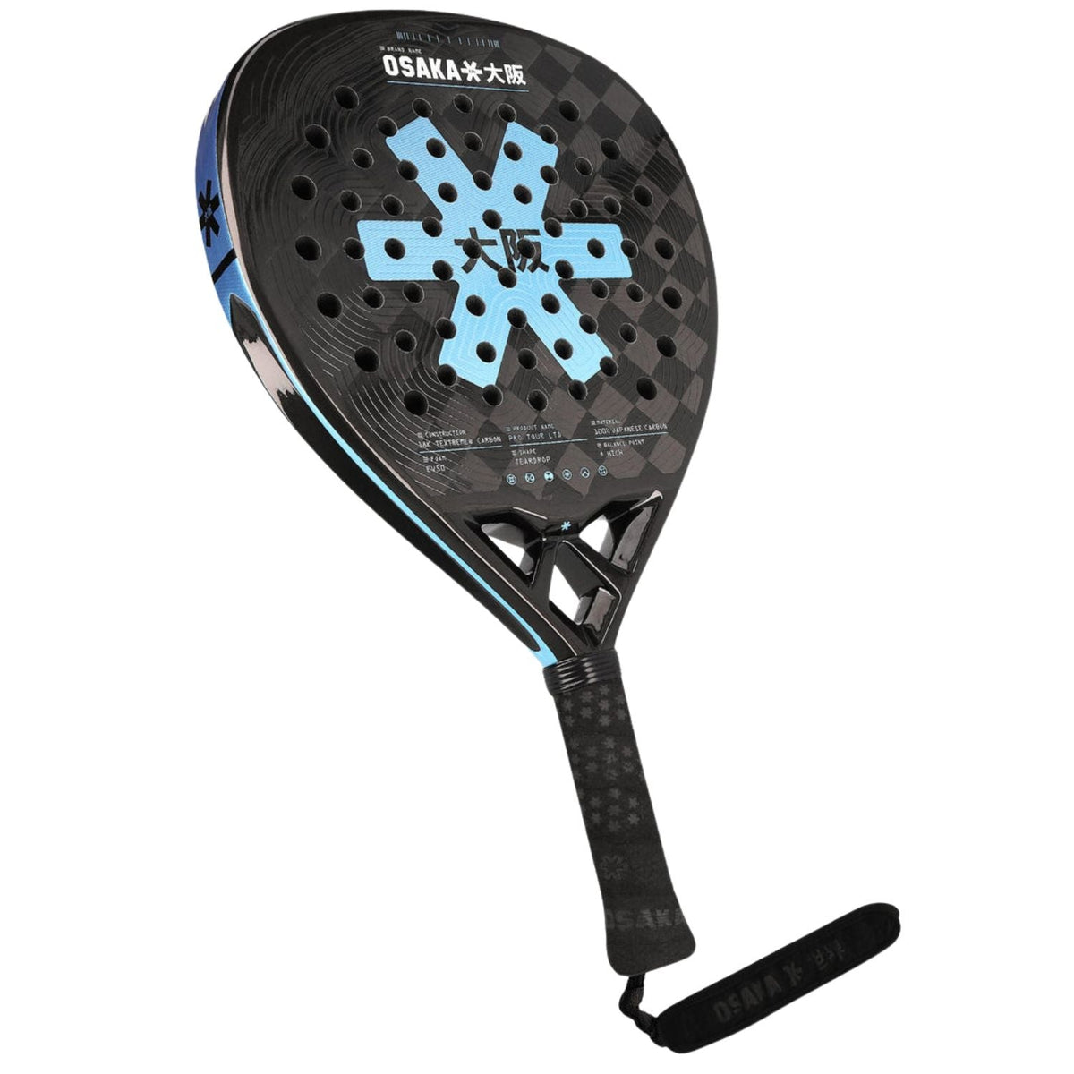 Osaka Pro Tour LTD Power Silver Lake Blue – oblique front view, teardrop shape in black