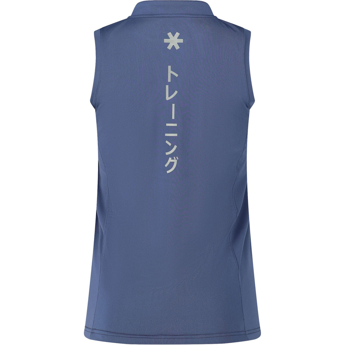 Retro della canotta blu Osaka Women Court Tank Top con caratteri giapponesi verticali
