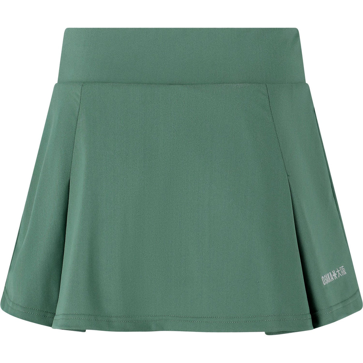 Retro della gonna verde Osaka Women Floucy Skirt con pieghe e orlo svasato